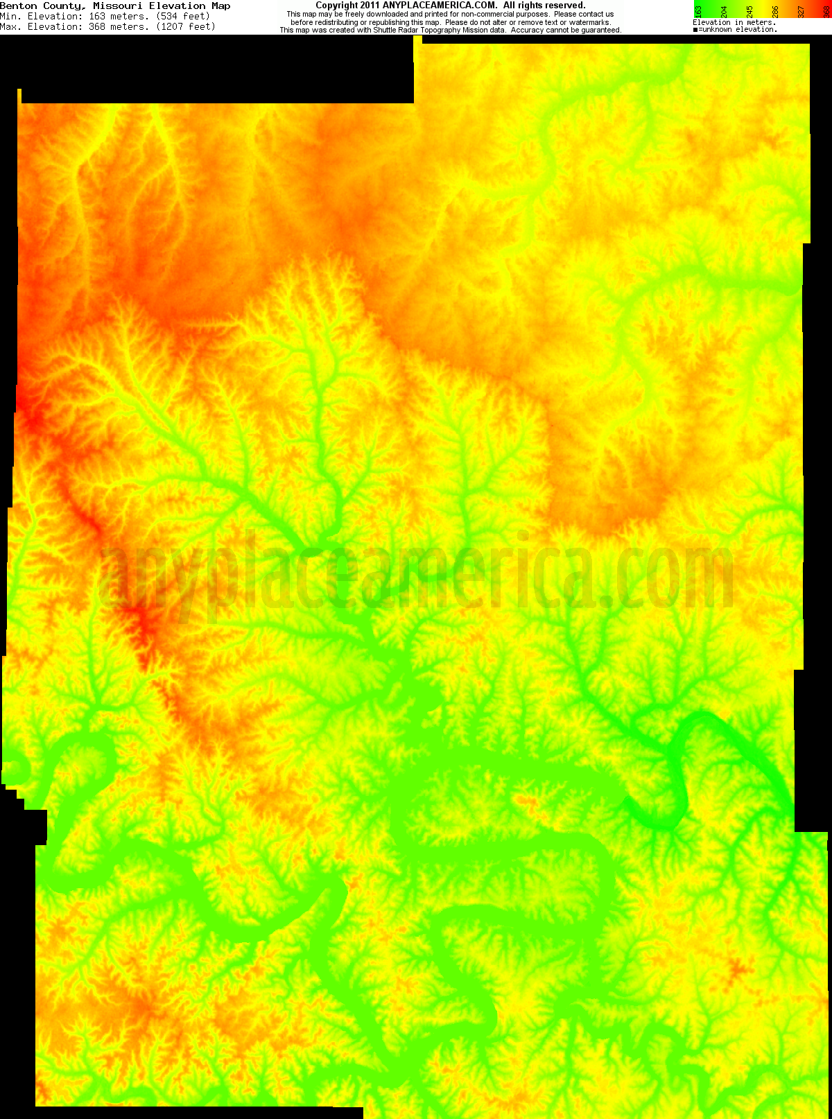 Free Benton County, Missouri Topo Maps & Elevations
