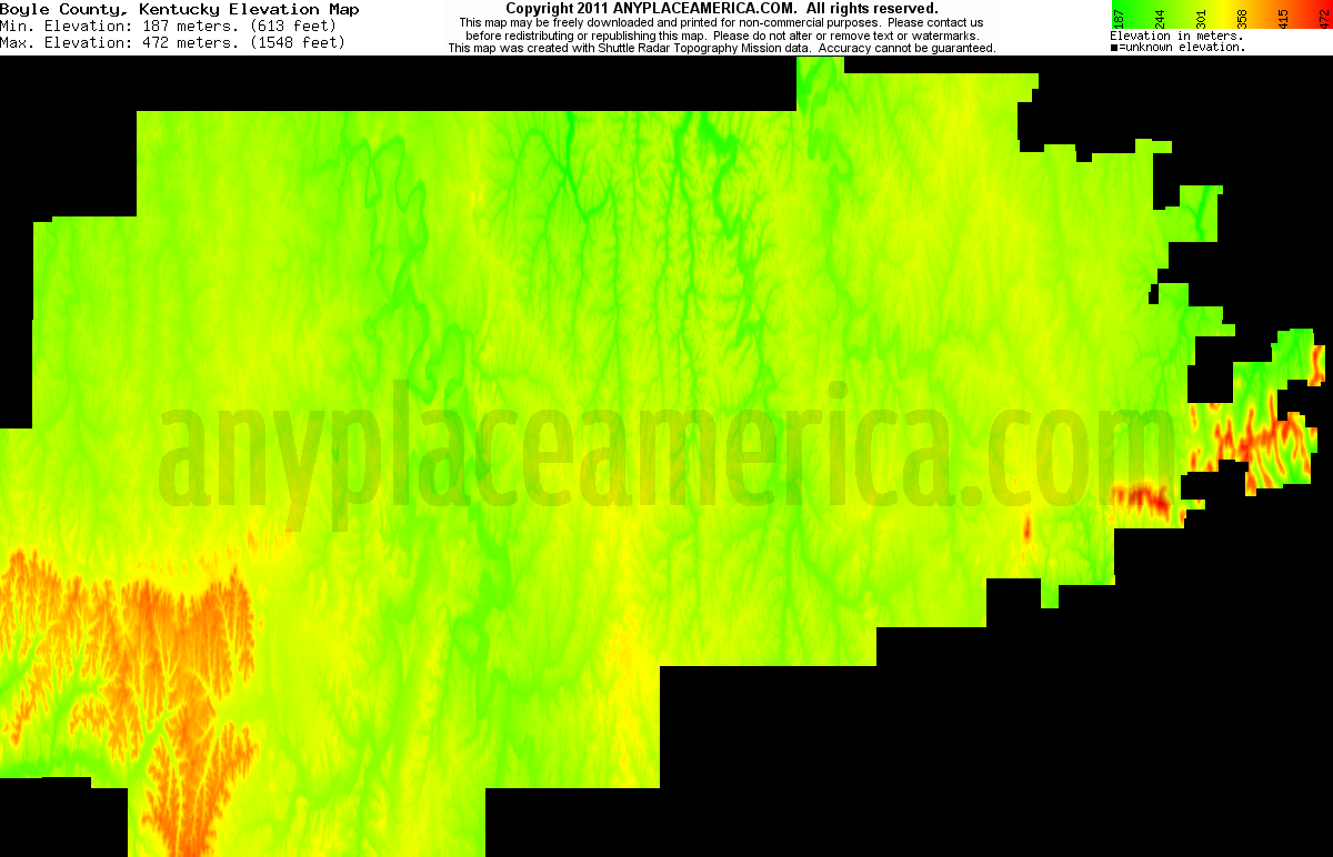Free Boyle County, Kentucky Topo Maps & Elevations