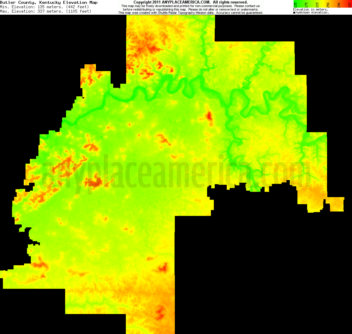 Free Butler County, Kentucky Topo Maps & Elevations