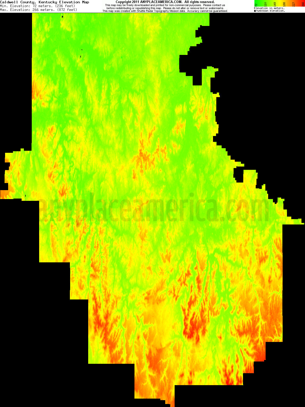 Free Caldwell County, Kentucky Topo Maps & Elevations