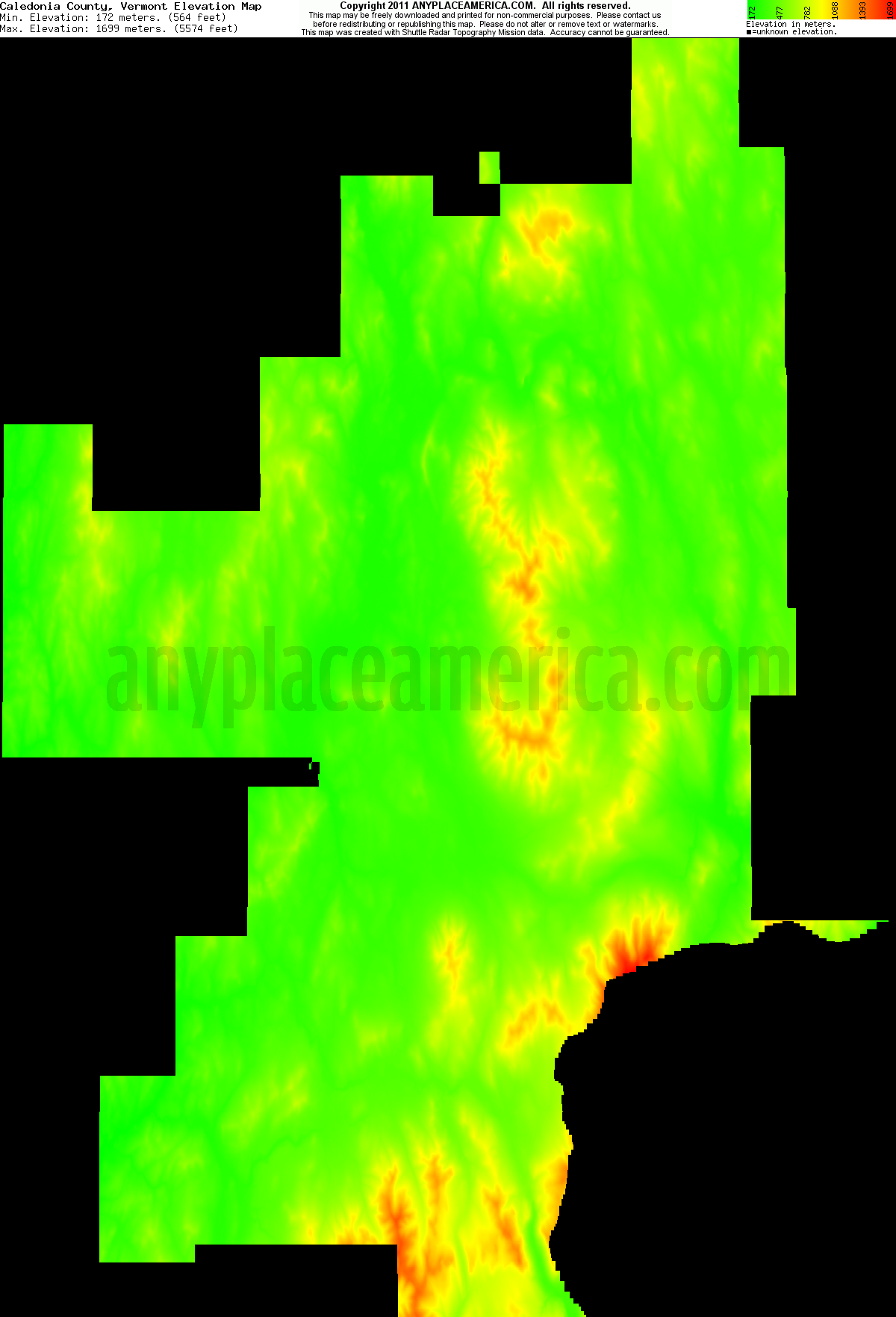 Free Caledonia County, Vermont Topo Maps & Elevations