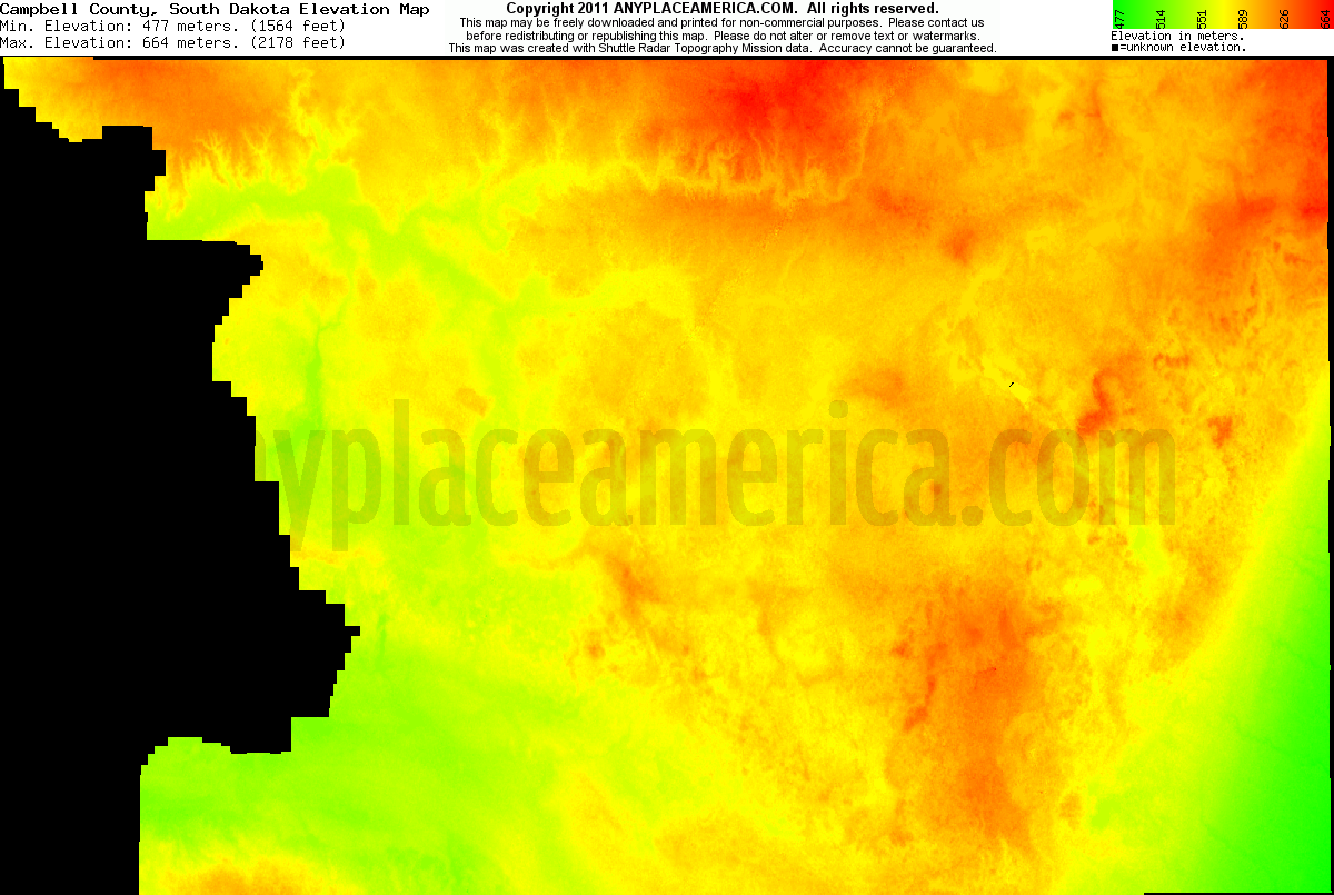 Free Campbell County, South Dakota Topo Maps & Elevations