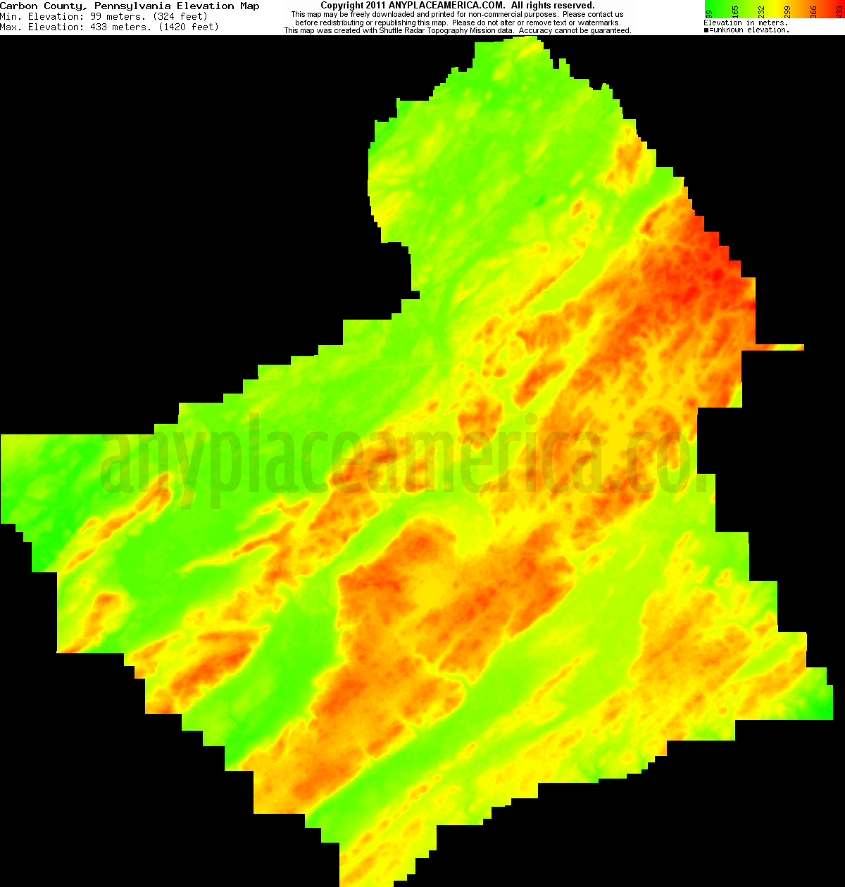 Free Carbon County, Pennsylvania Topo Maps & Elevations
