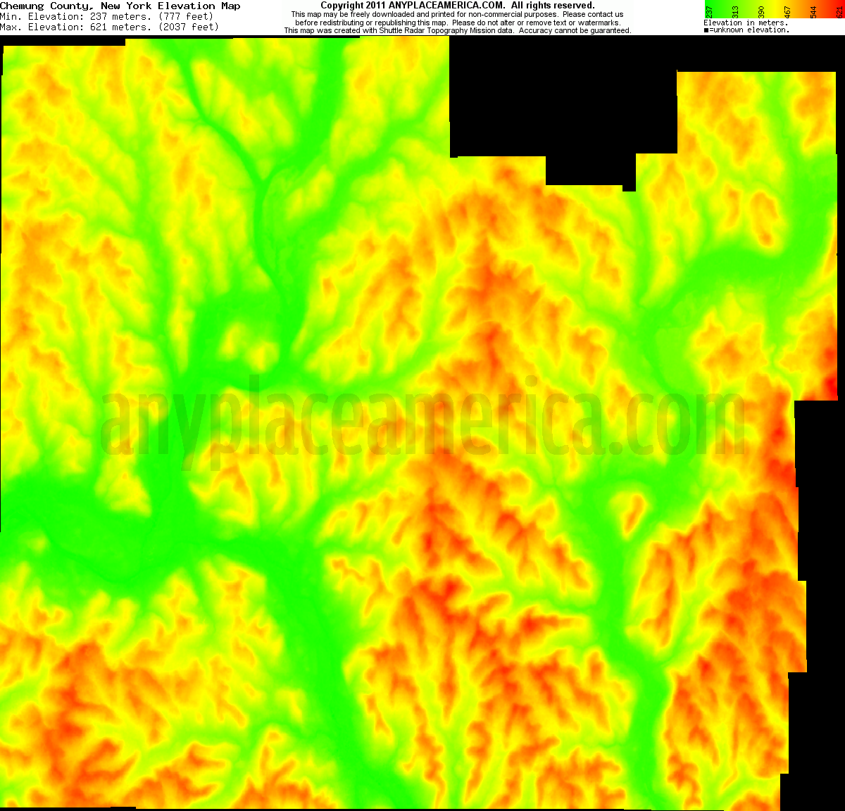 Free Chemung County, New York Topo Maps & Elevations