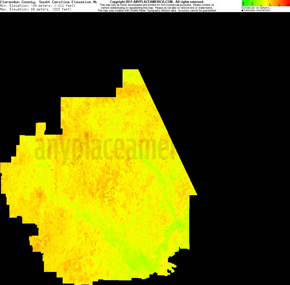 Free Clarendon County, South Carolina Topo Maps & Elevations