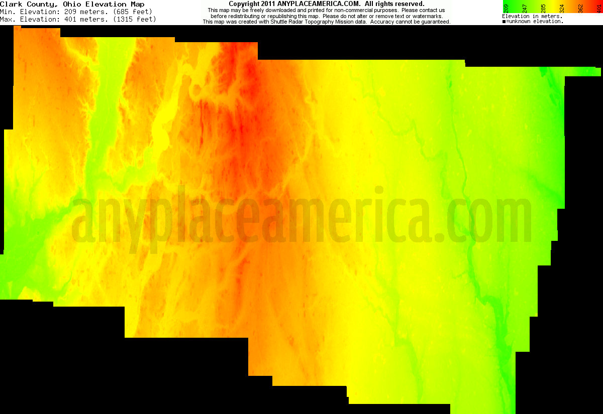 Free Clark County, Ohio Topo Maps & Elevations