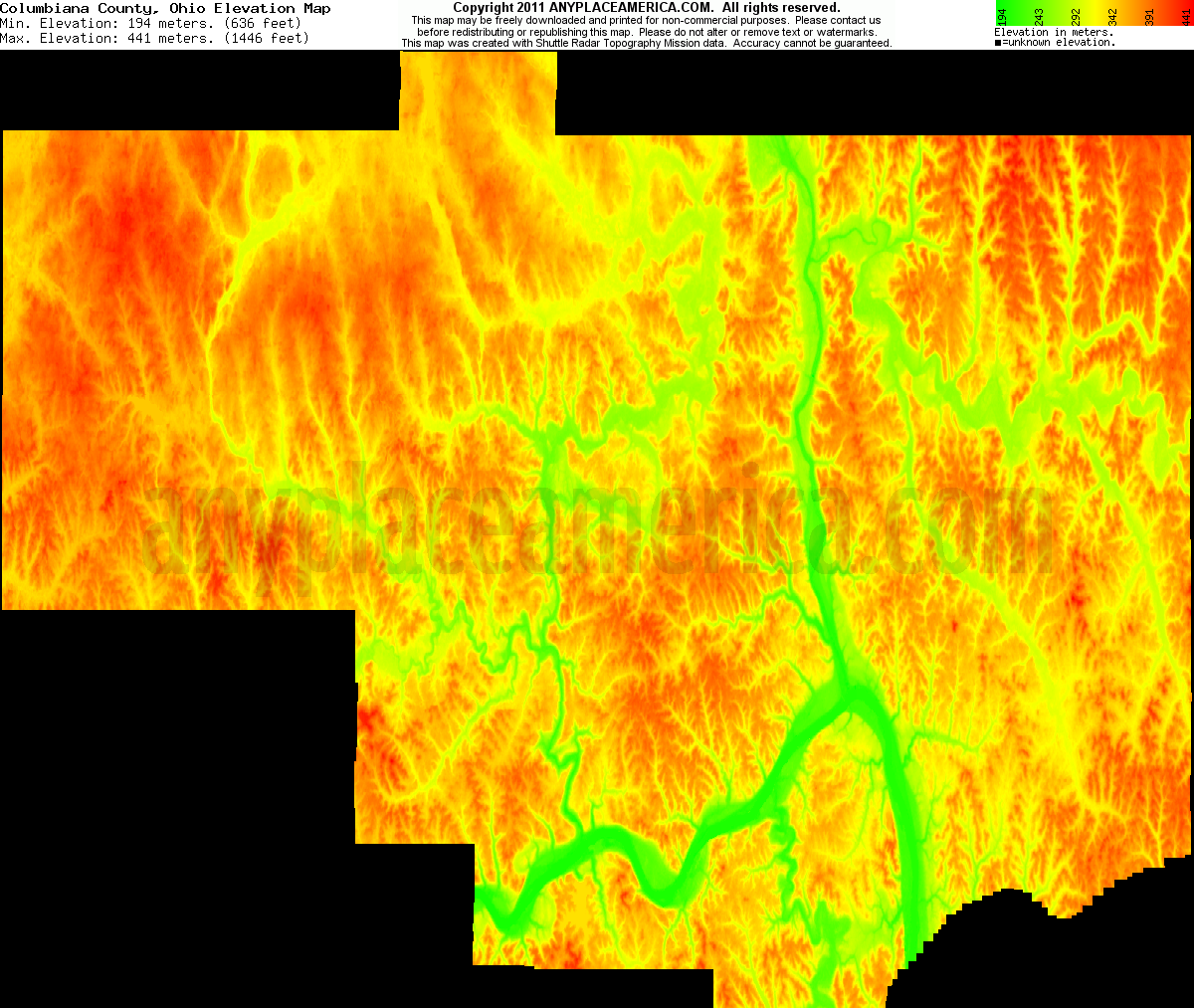 Free Columbiana County, Ohio Topo Maps & Elevations