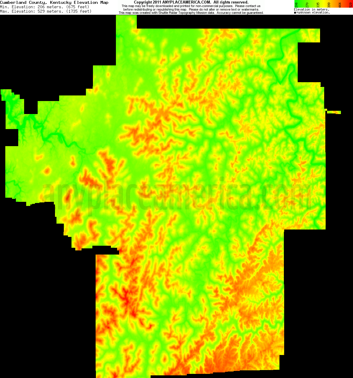 Free Cumberland County, Kentucky Topo Maps & Elevations