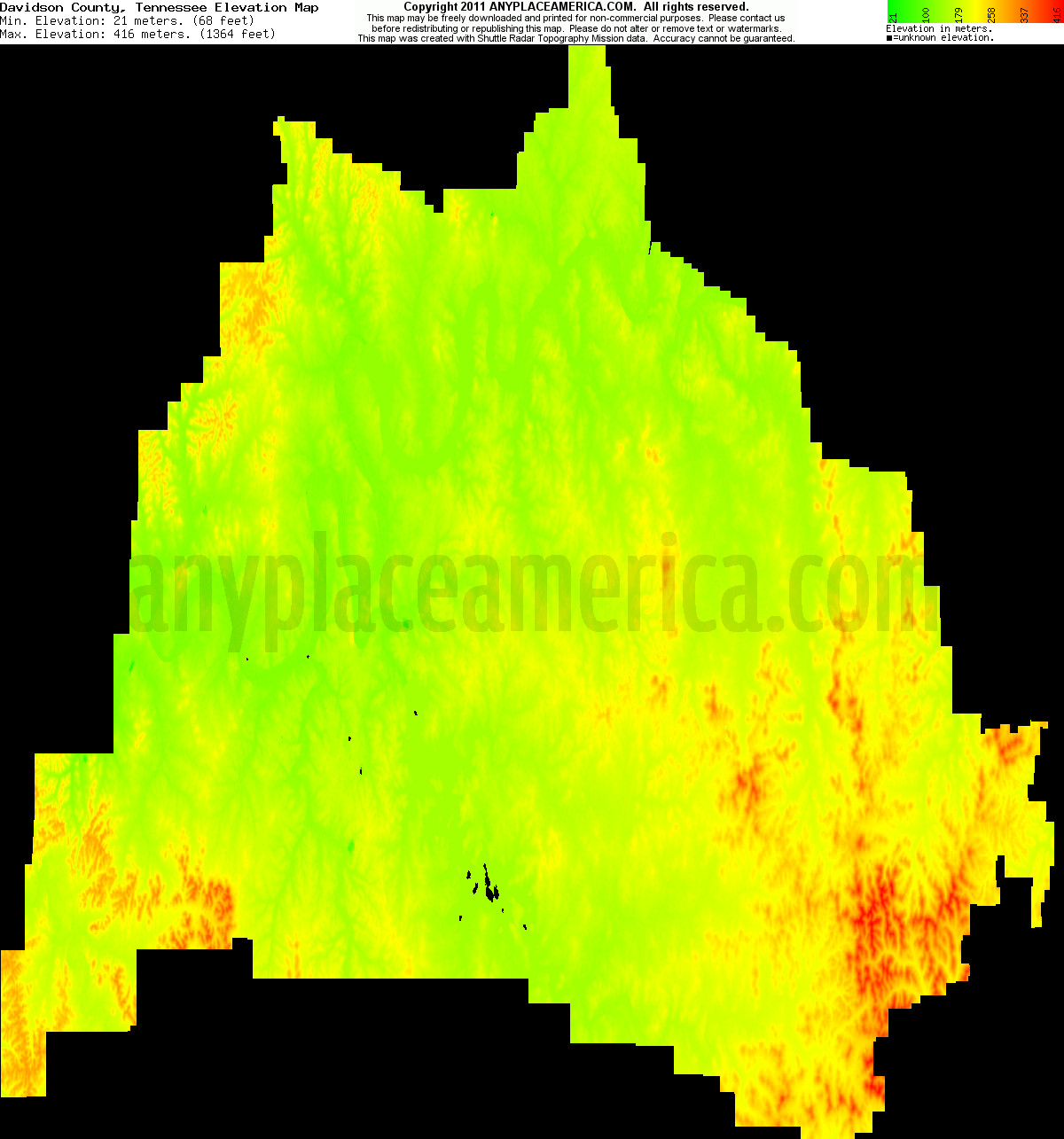 Free Davidson County, Tennessee Topo Maps & Elevations