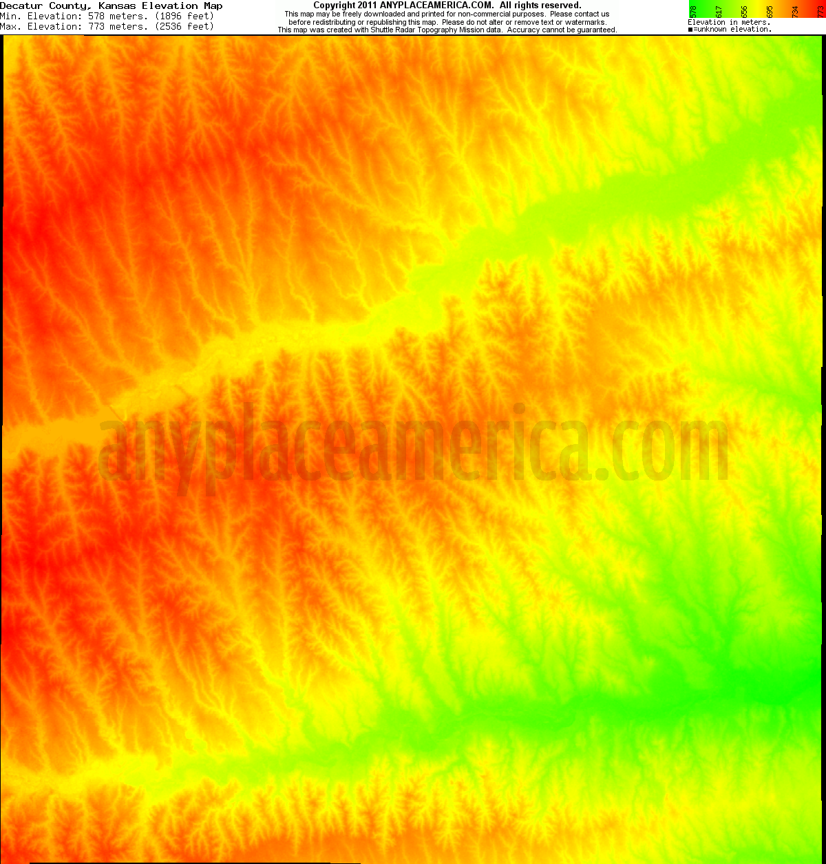 Free Decatur County, Kansas Topo Maps & Elevations