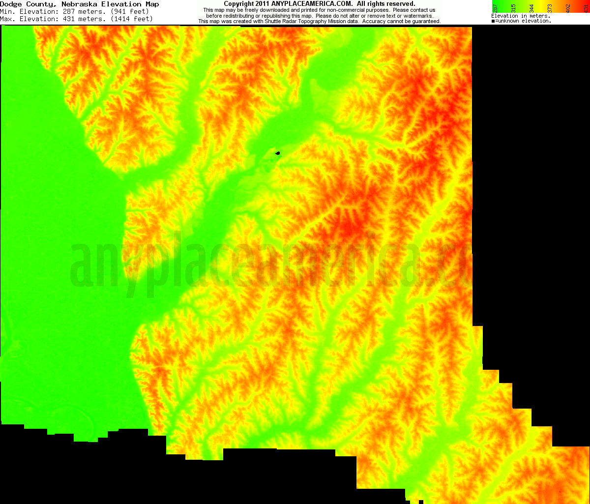Free Dodge County, Nebraska Topo Maps & Elevations