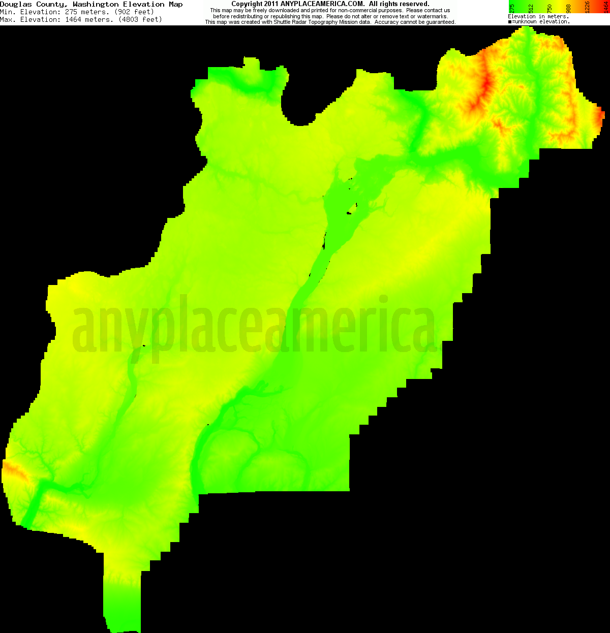 Free Douglas County, Washington Topo Maps & Elevations