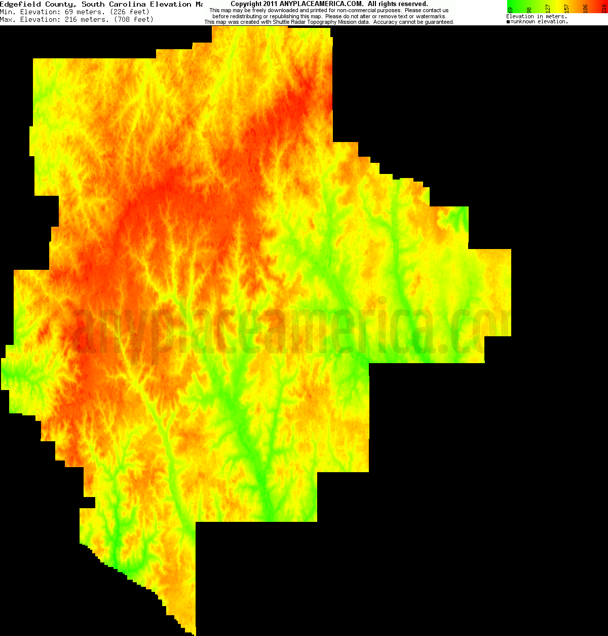 Free Edgefield County, South Carolina Topo Maps & Elevations