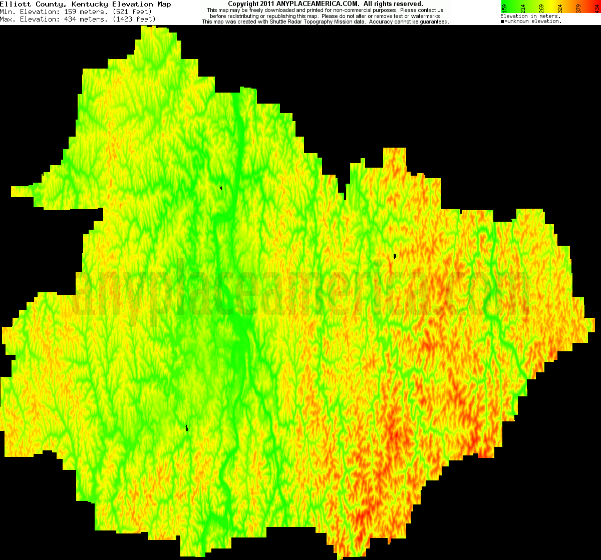 Free Elliott County, Kentucky Topo Maps & Elevations