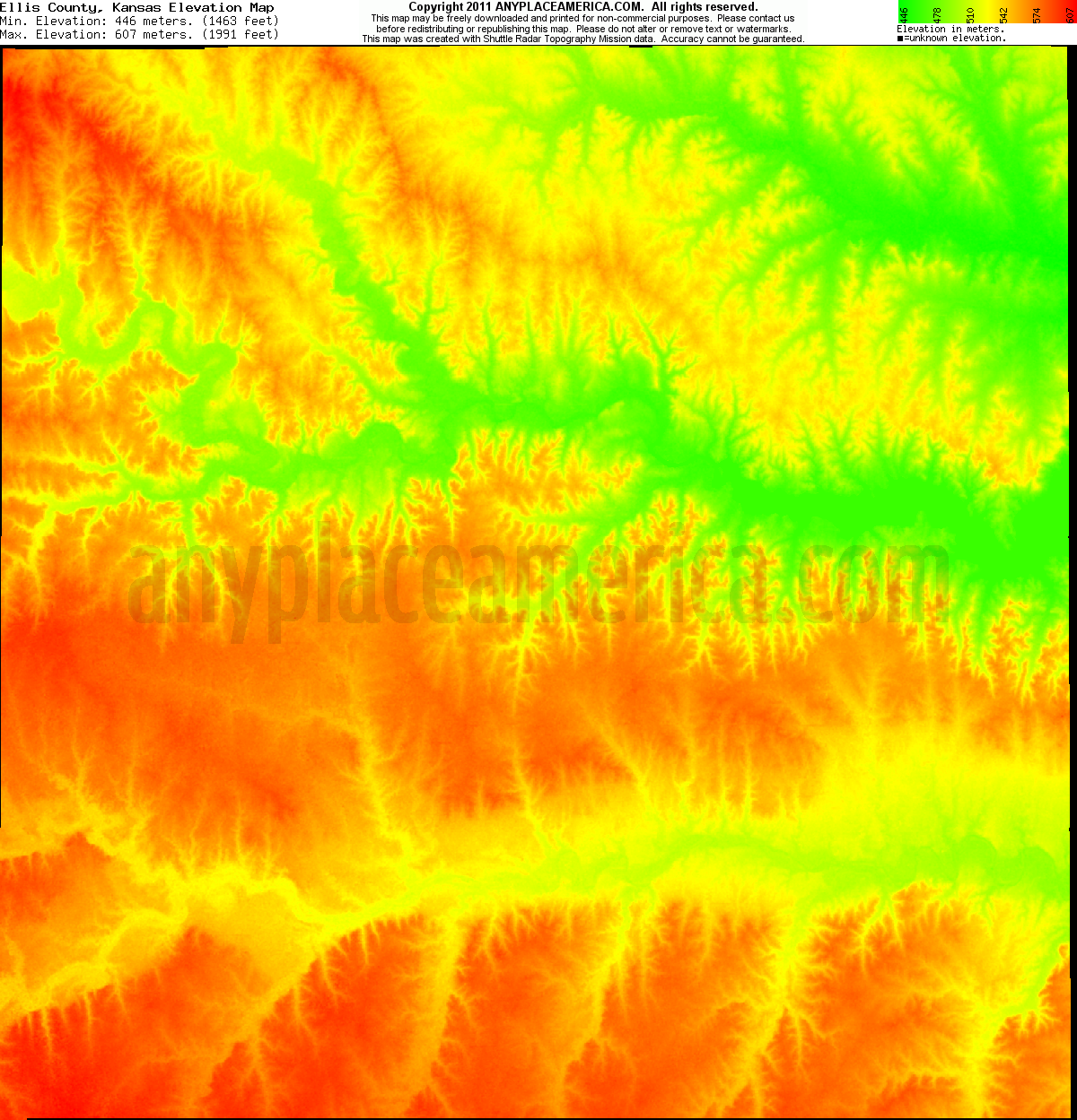 Free Ellis County, Kansas Topo Maps & Elevations