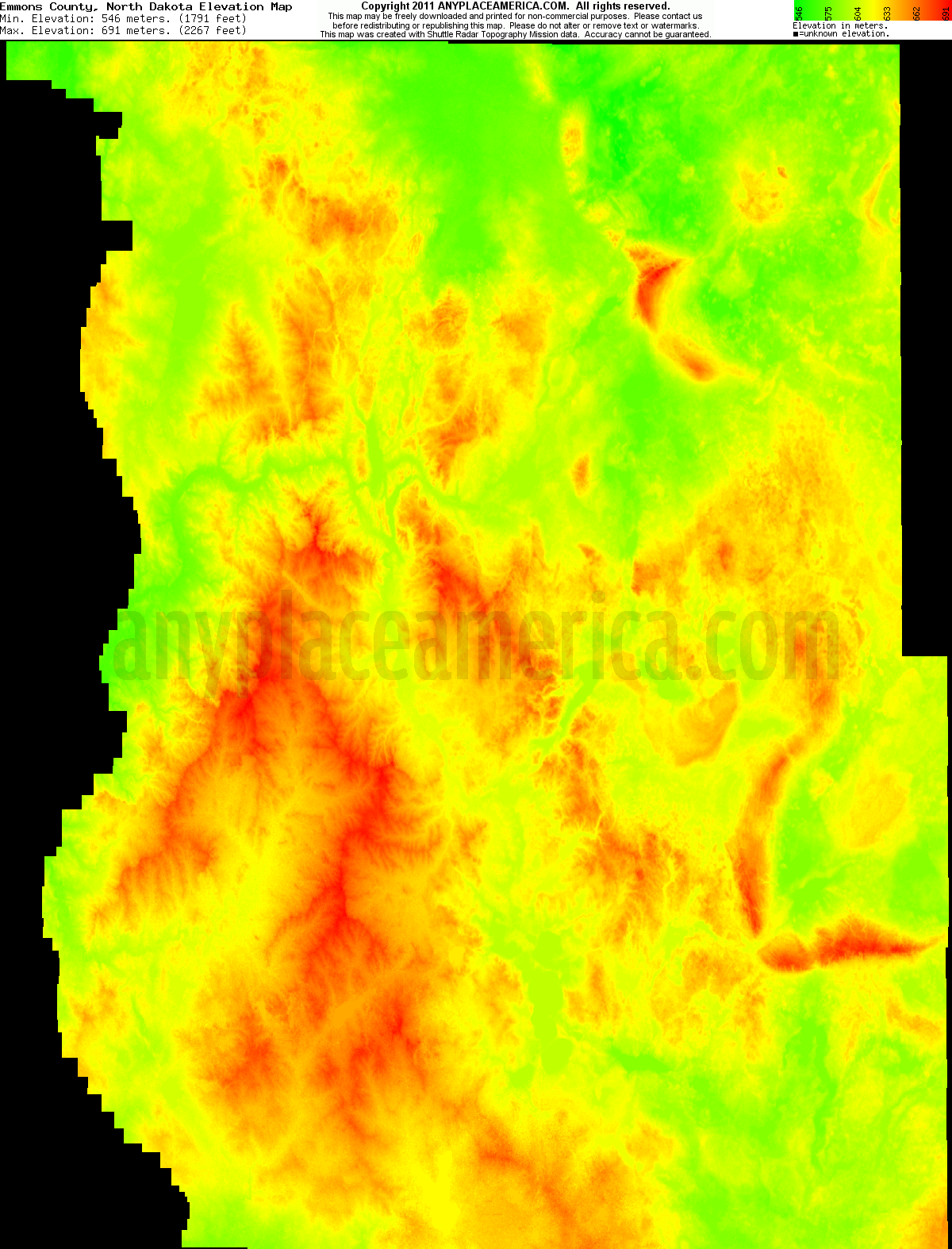 Free Emmons County, North Dakota Topo Maps & Elevations