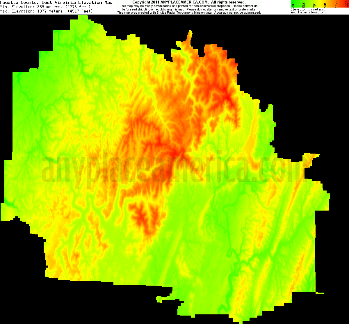Free Fayette County, West Virginia Topo Maps & Elevations