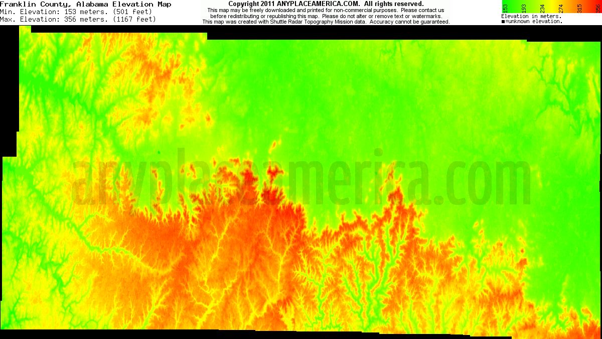 Free Franklin County, Alabama Topo Maps & Elevations