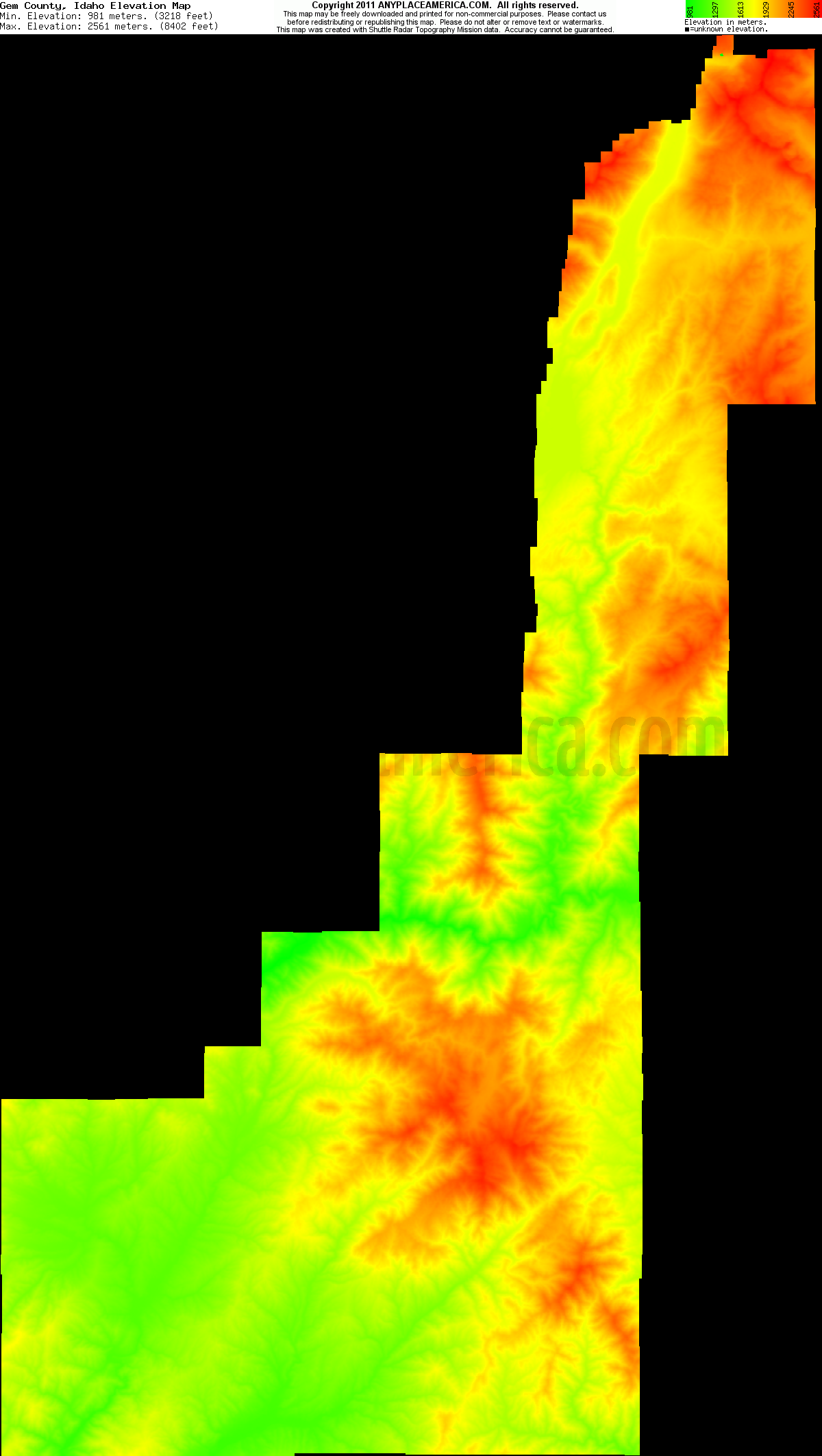Free Gem County, Idaho Topo Maps & Elevations