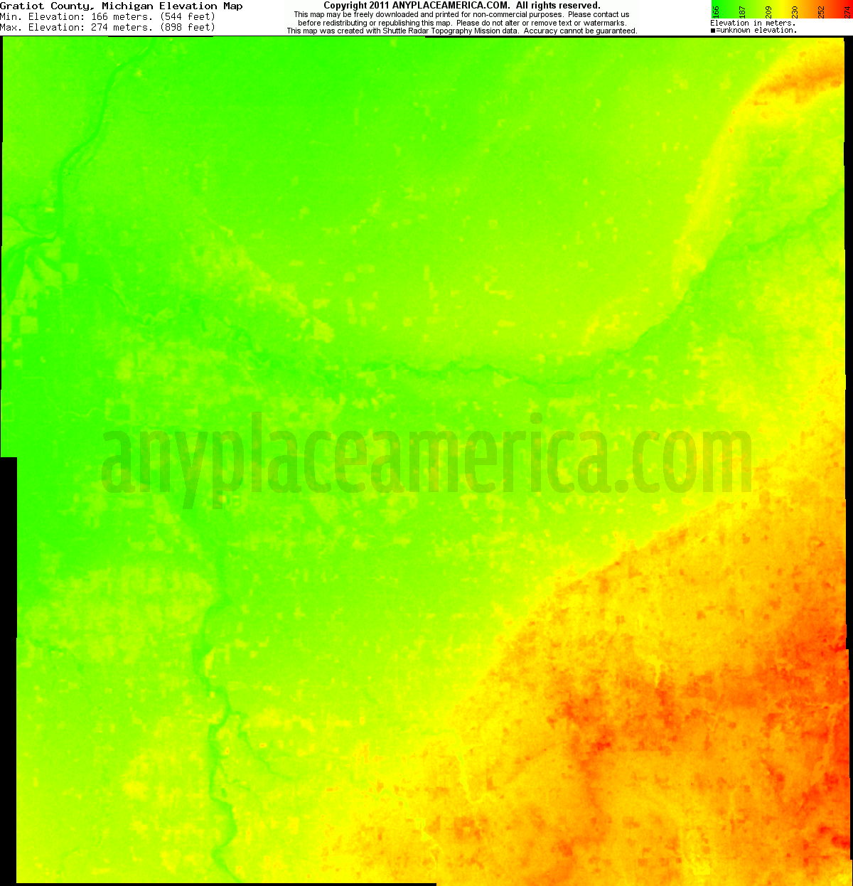 Free Gratiot County, Michigan Topo Maps & Elevations