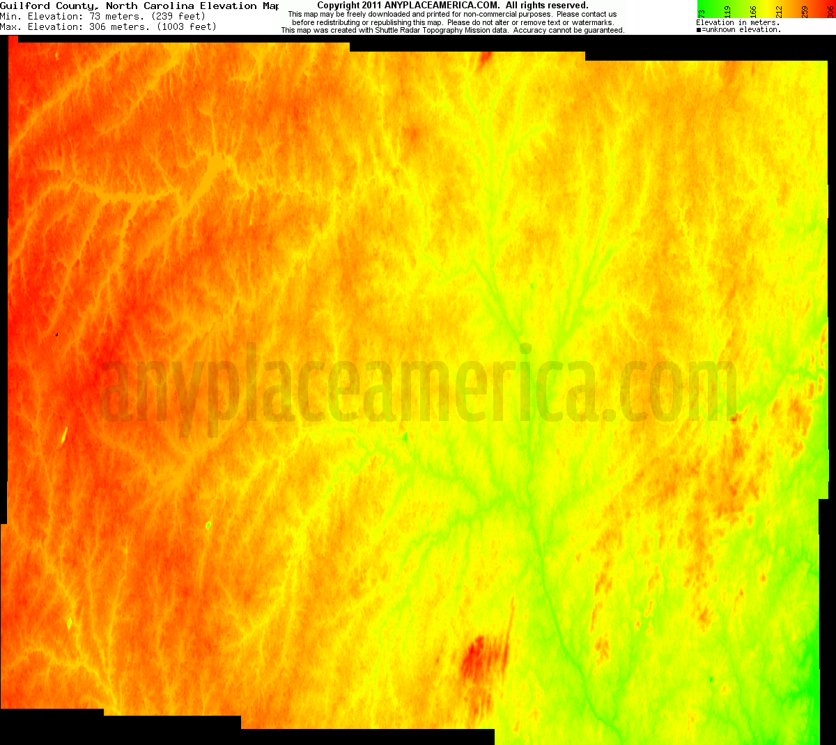 Free Guilford County, North Carolina Topo Maps & Elevations