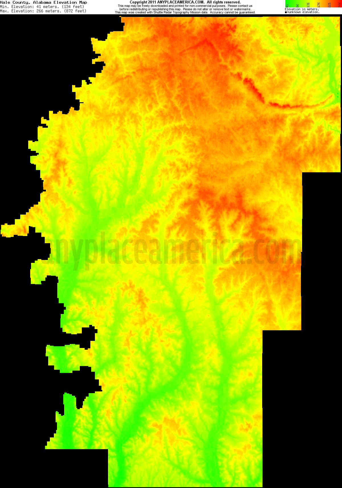 Free Hale County, Alabama Topo Maps & Elevations
