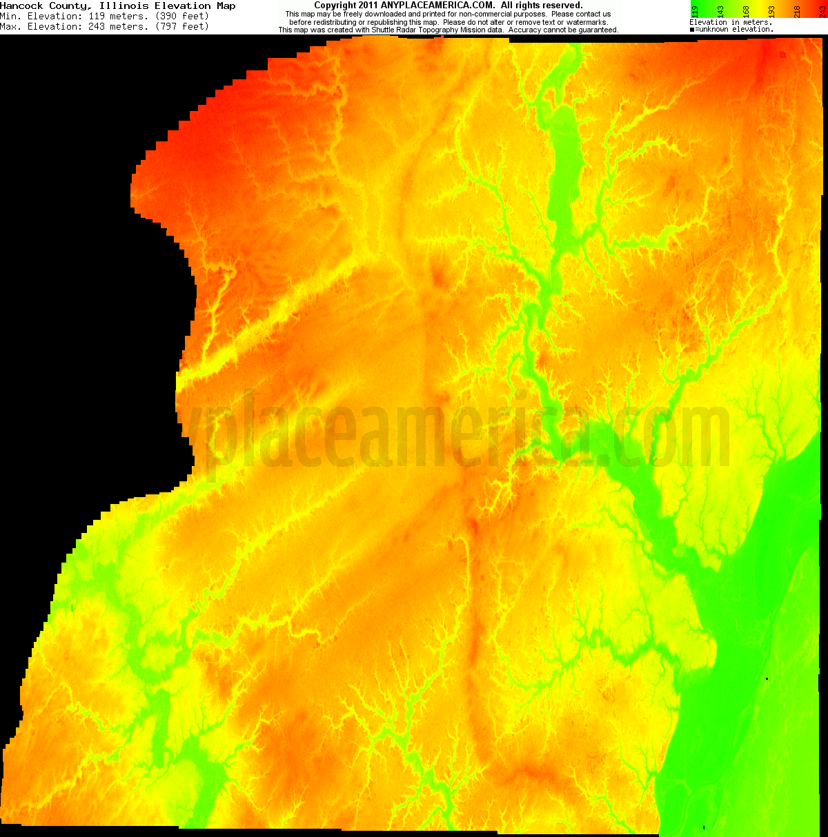 Free Hancock County, Illinois Topo Maps & Elevations