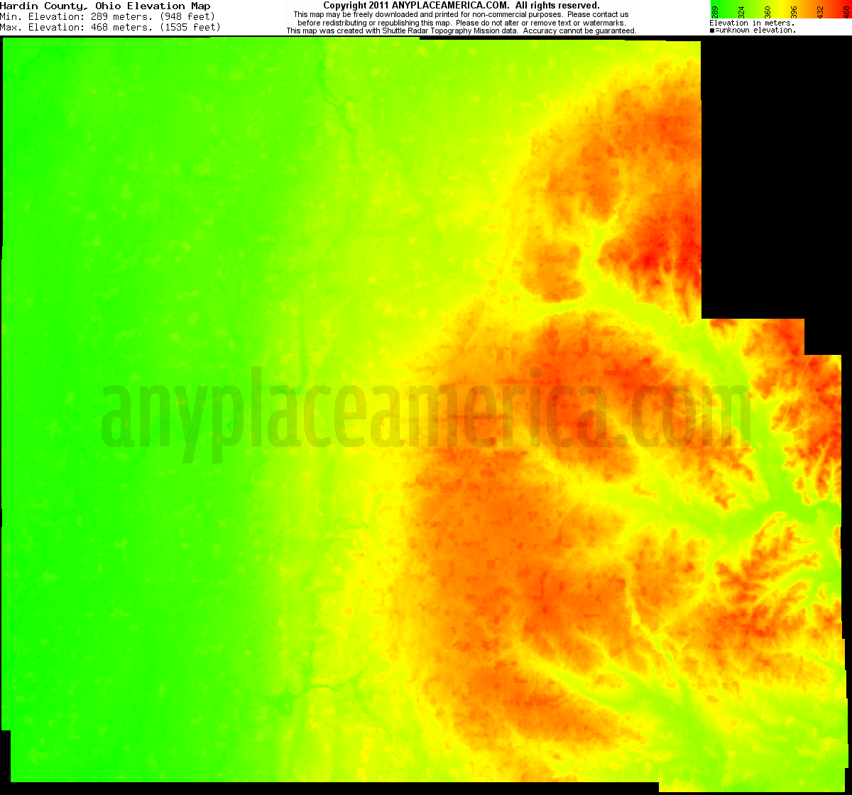 Free Hardin County, Ohio Topo Maps & Elevations