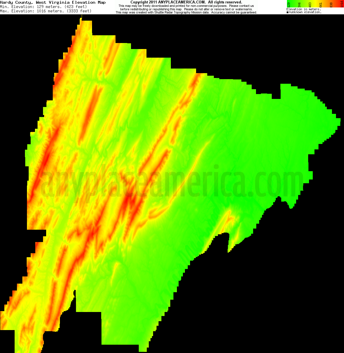 Free Hardy County, West Virginia Topo Maps & Elevations