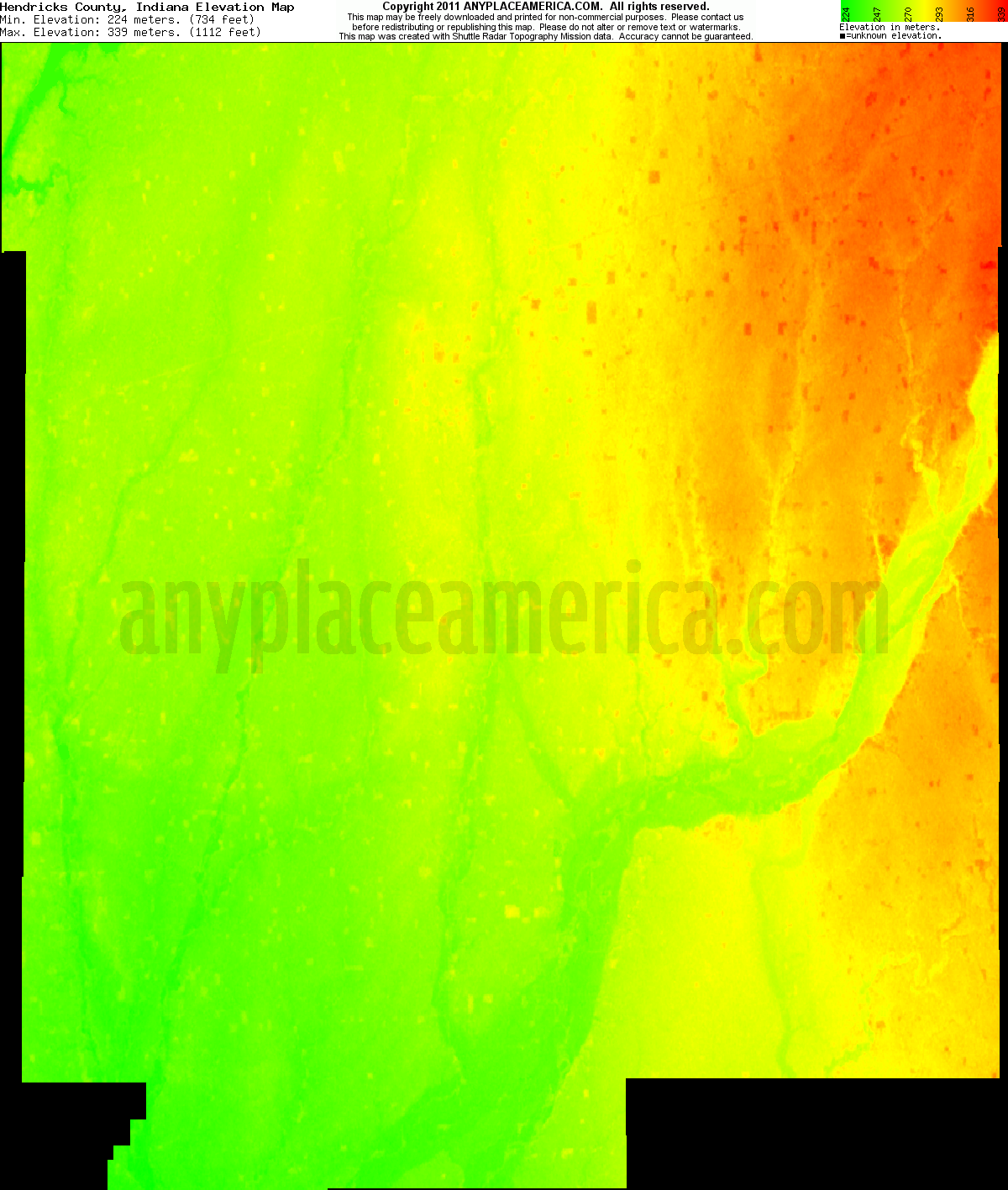 Free Hendricks County, Indiana Topo Maps & Elevations