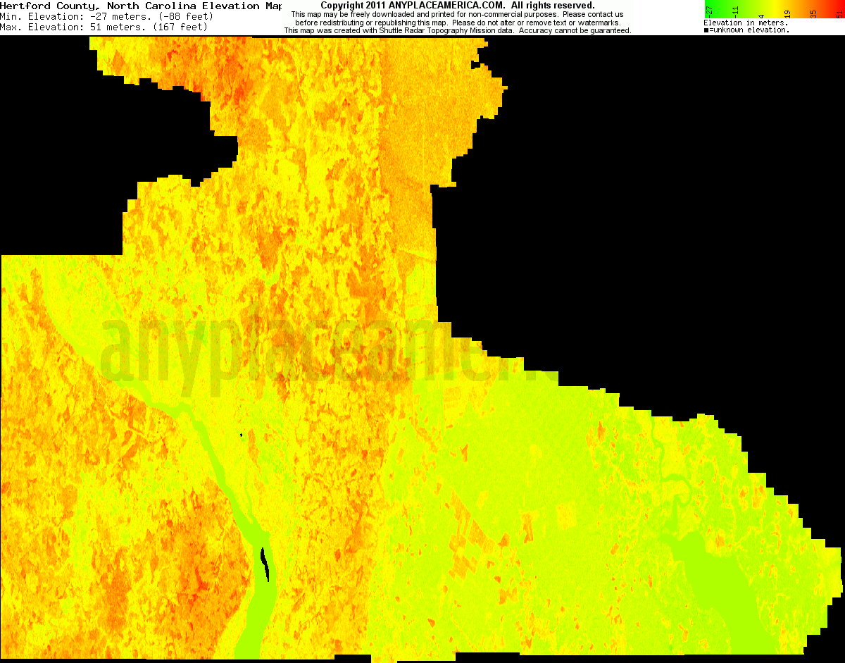 Free Hertford County, North Carolina Topo Maps & Elevations