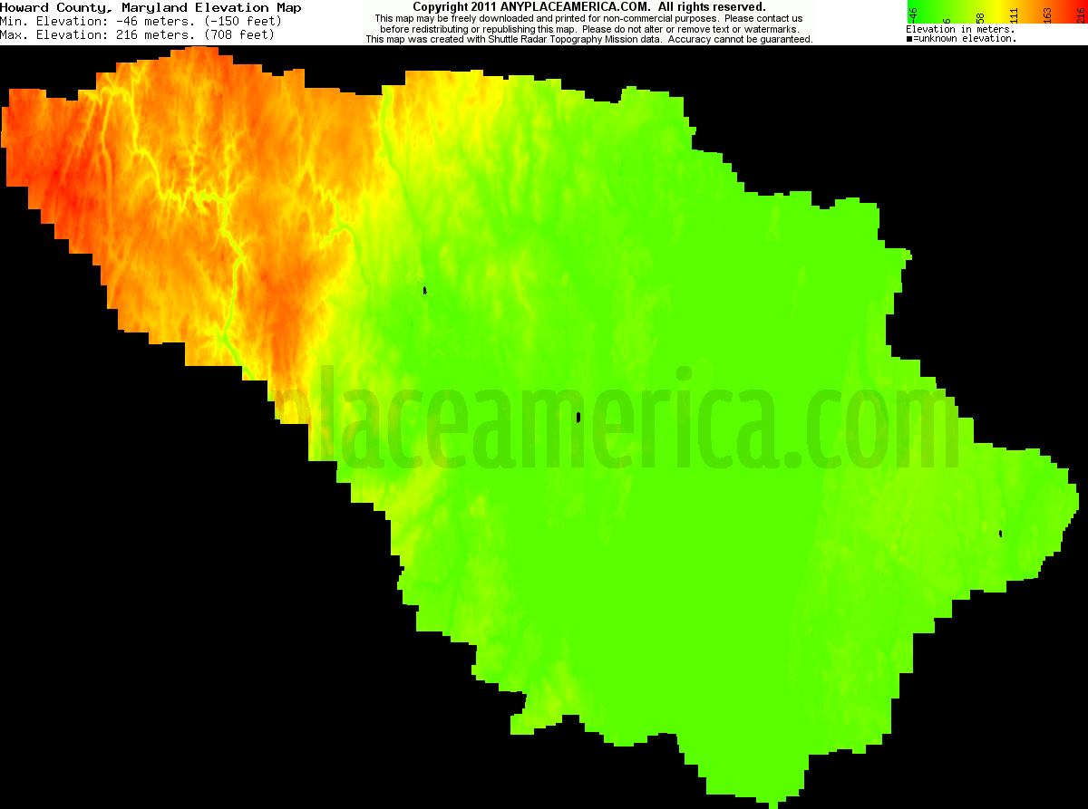 Free Howard County, Maryland Topo Maps & Elevations