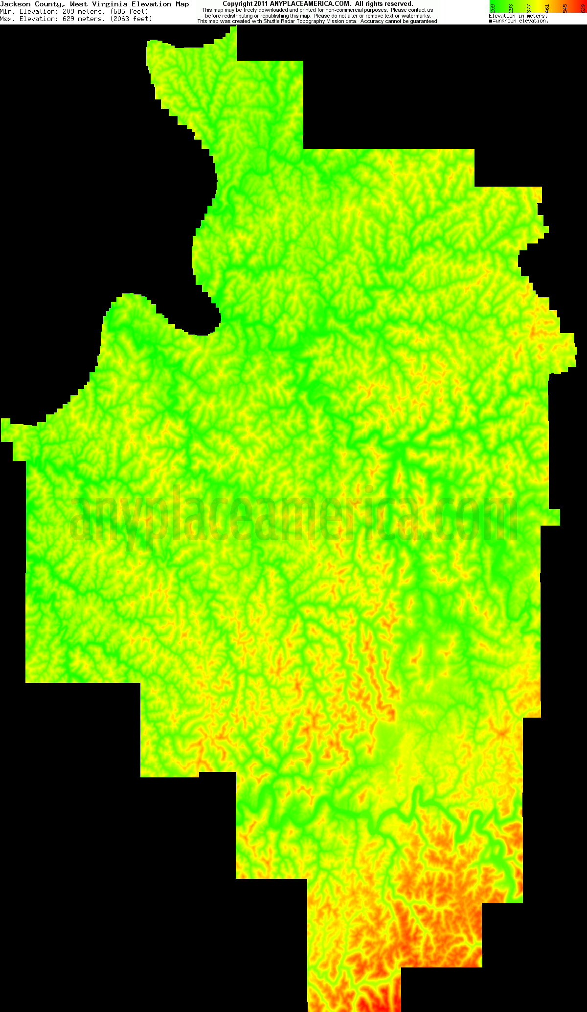 Free Jackson County, West Virginia Topo Maps & Elevations