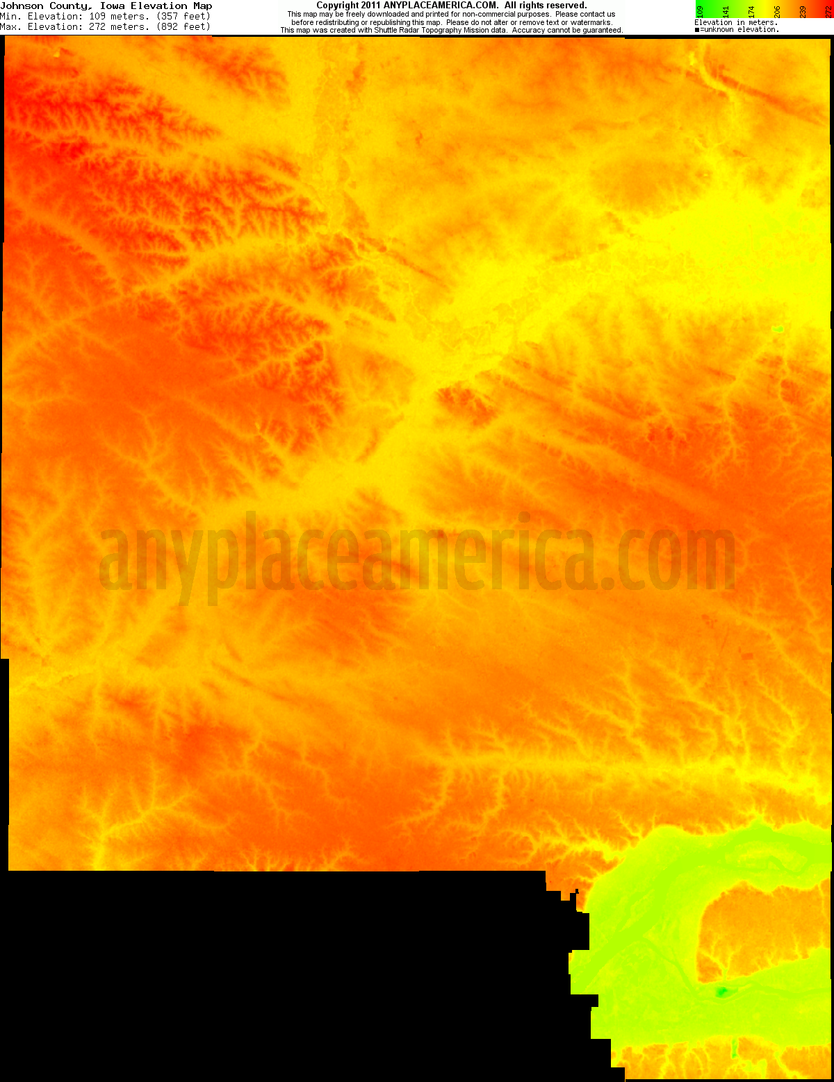 Highest Point In Iowa Map Free Johnson County, Iowa Topo Maps & Elevations