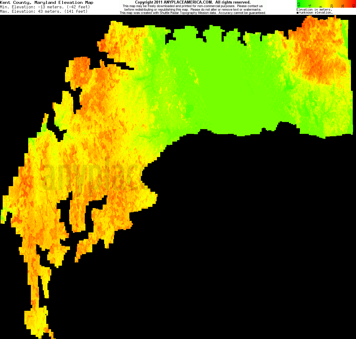 Free Kent County, Maryland Topo Maps & Elevations