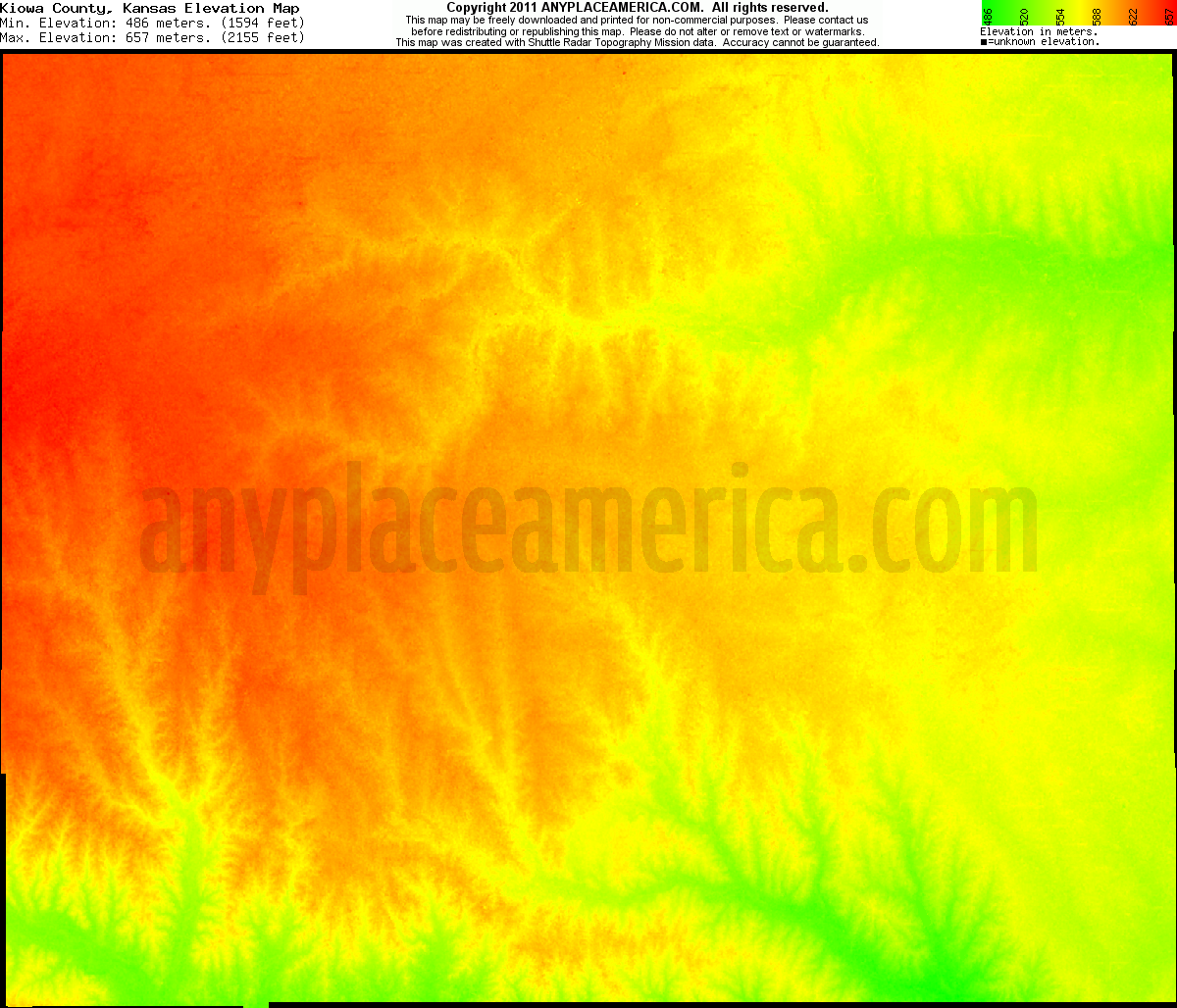 Free Kiowa County, Kansas Topo Maps & Elevations