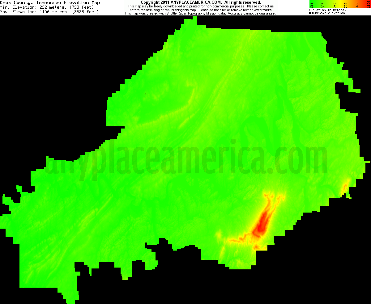 Free Knox County, Tennessee Topo Maps & Elevations