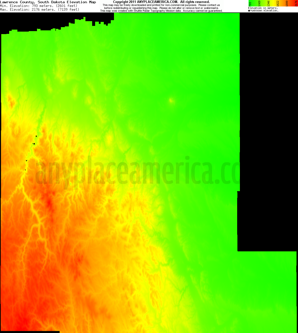 Free Lawrence County, South Dakota Topo Maps & Elevations