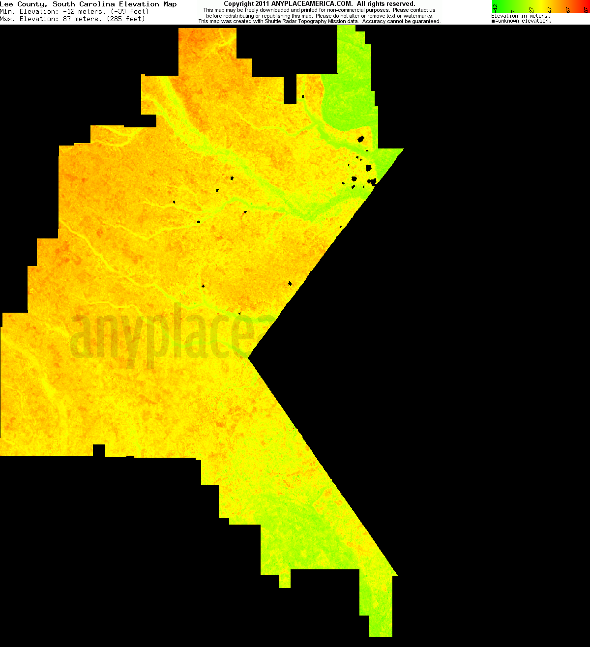 Free Lee County, South Carolina Topo Maps & Elevations