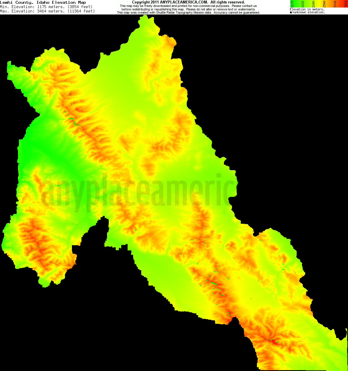 Free Lemhi County, Idaho Topo Maps & Elevations