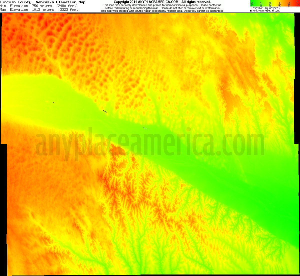 Free Lincoln County, Nebraska Topo Maps & Elevations