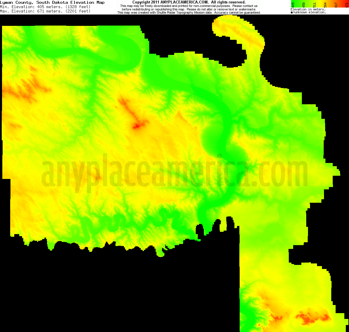 Free Lyman County, South Dakota Topo Maps & Elevations