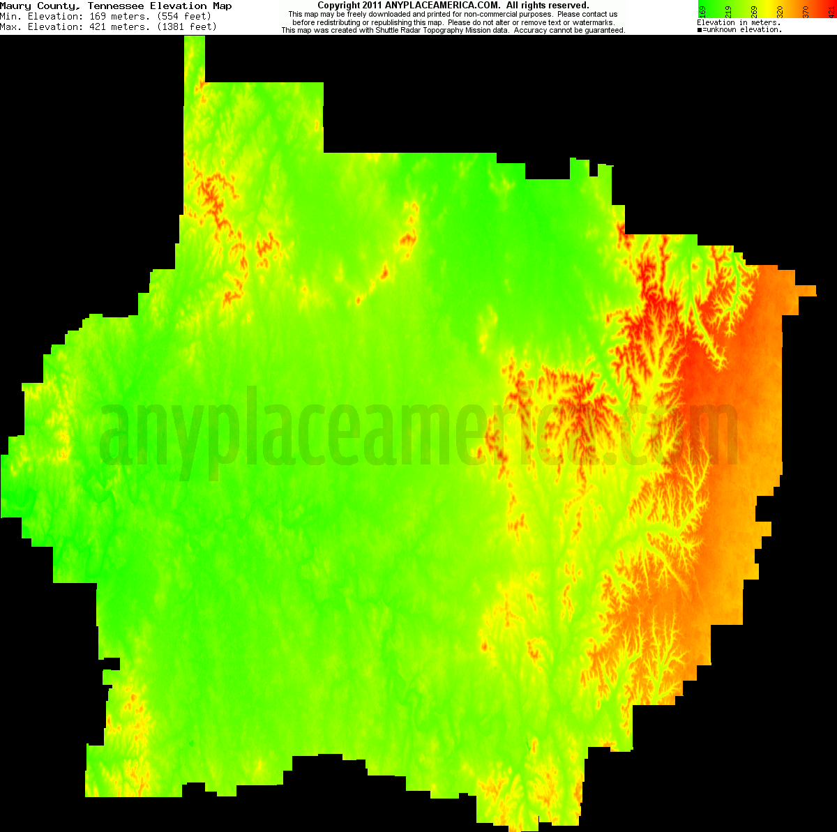 Free Maury County, Tennessee Topo Maps & Elevations