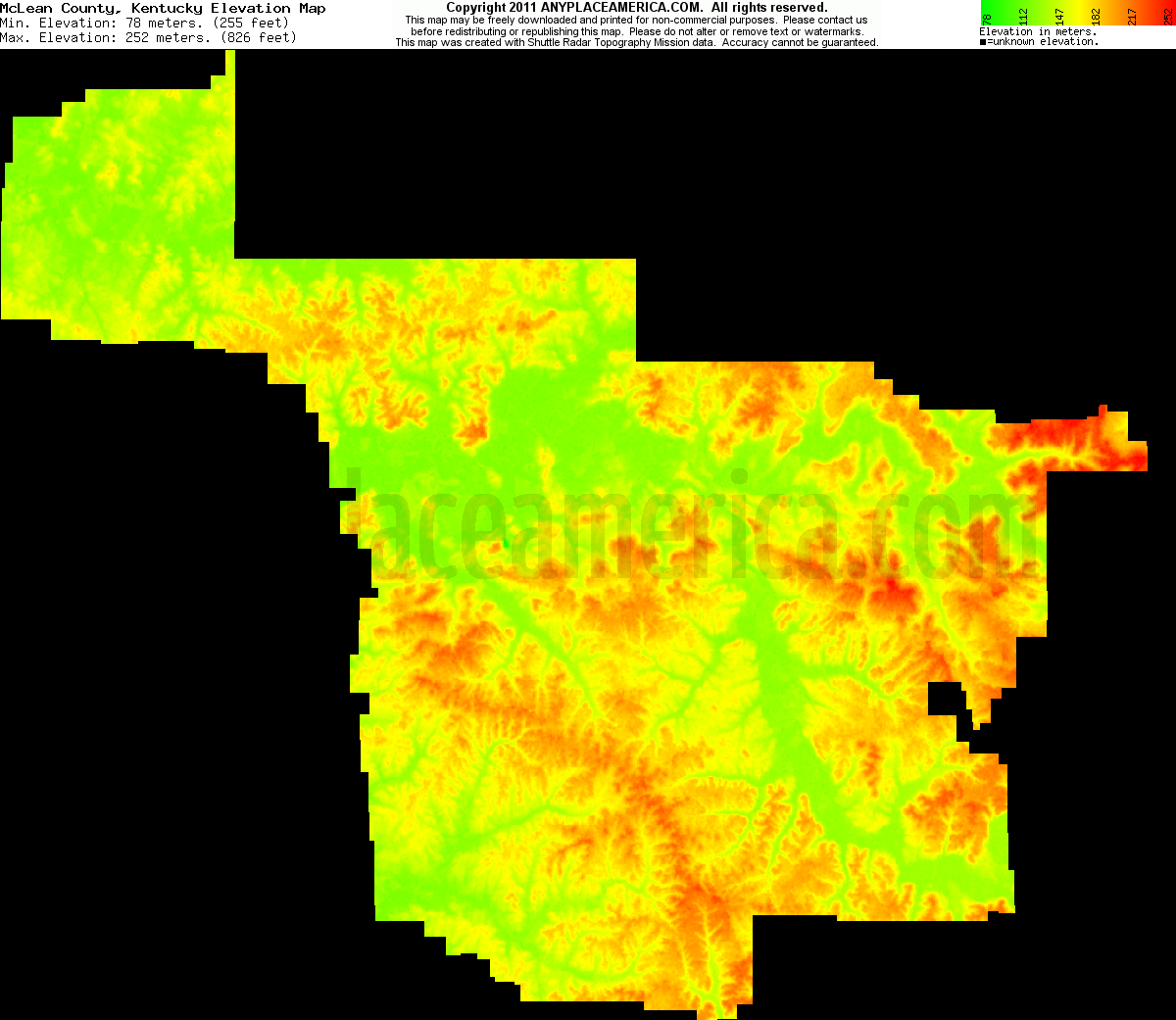 Free McLean County, Kentucky Topo Maps & Elevations