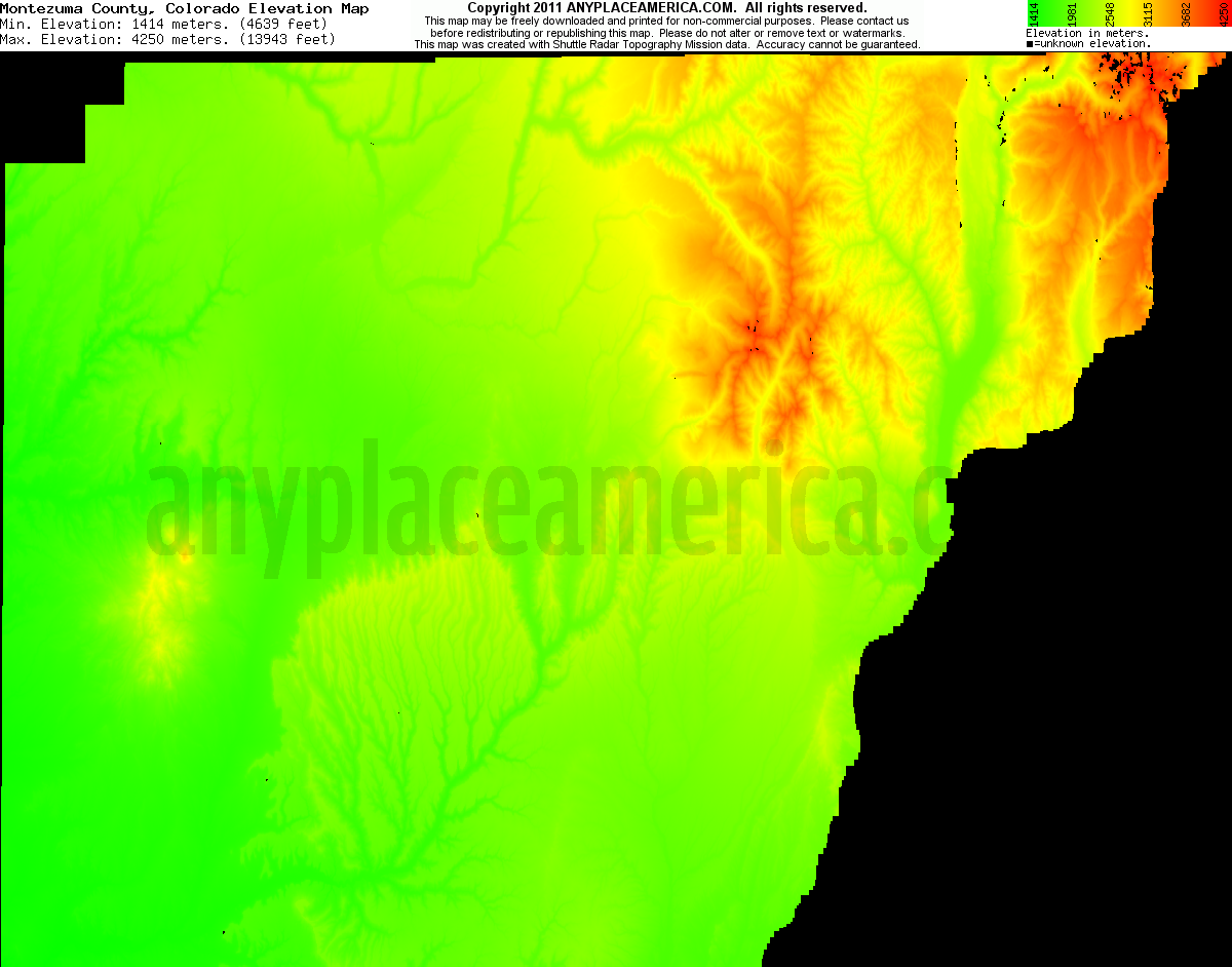 Free Montezuma County, Colorado Topo Maps & Elevations