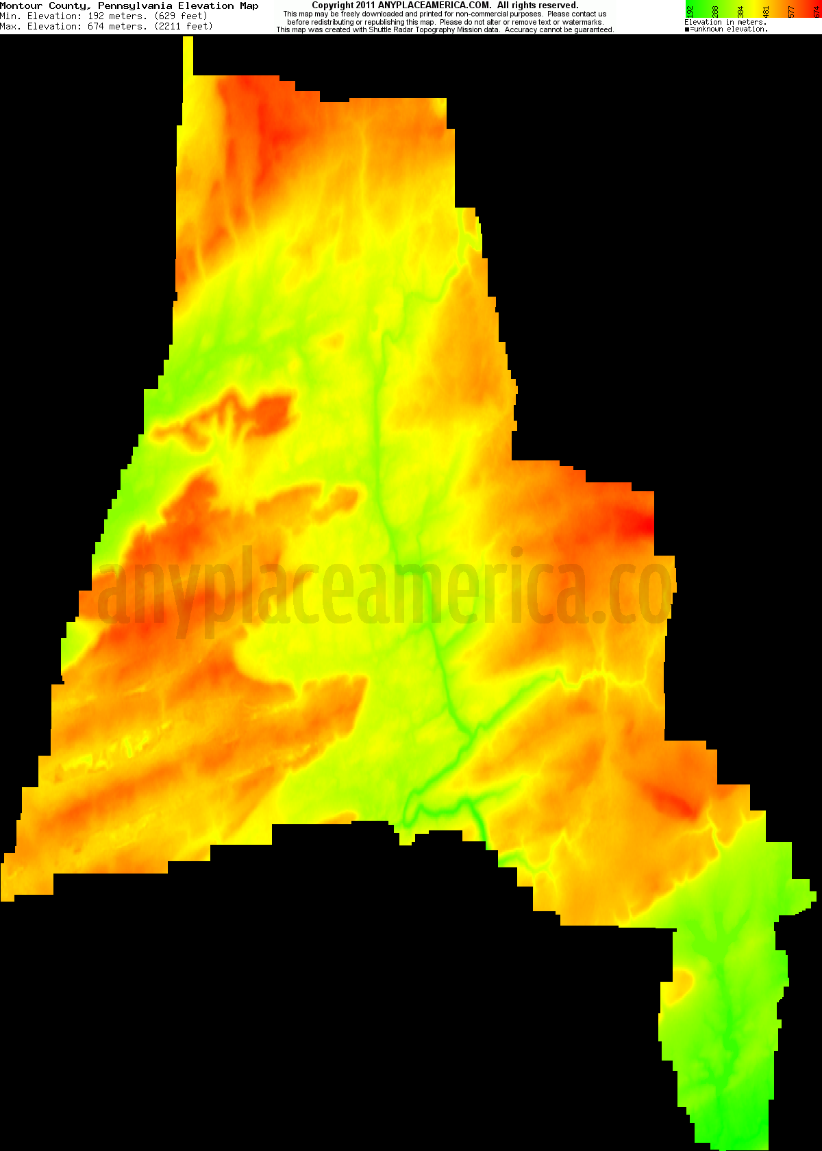 Free Montour County, Pennsylvania Topo Maps & Elevations