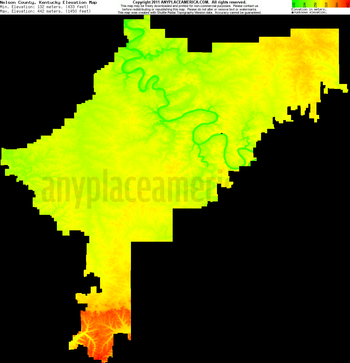 Free Nelson County, Kentucky Topo Maps & Elevations
