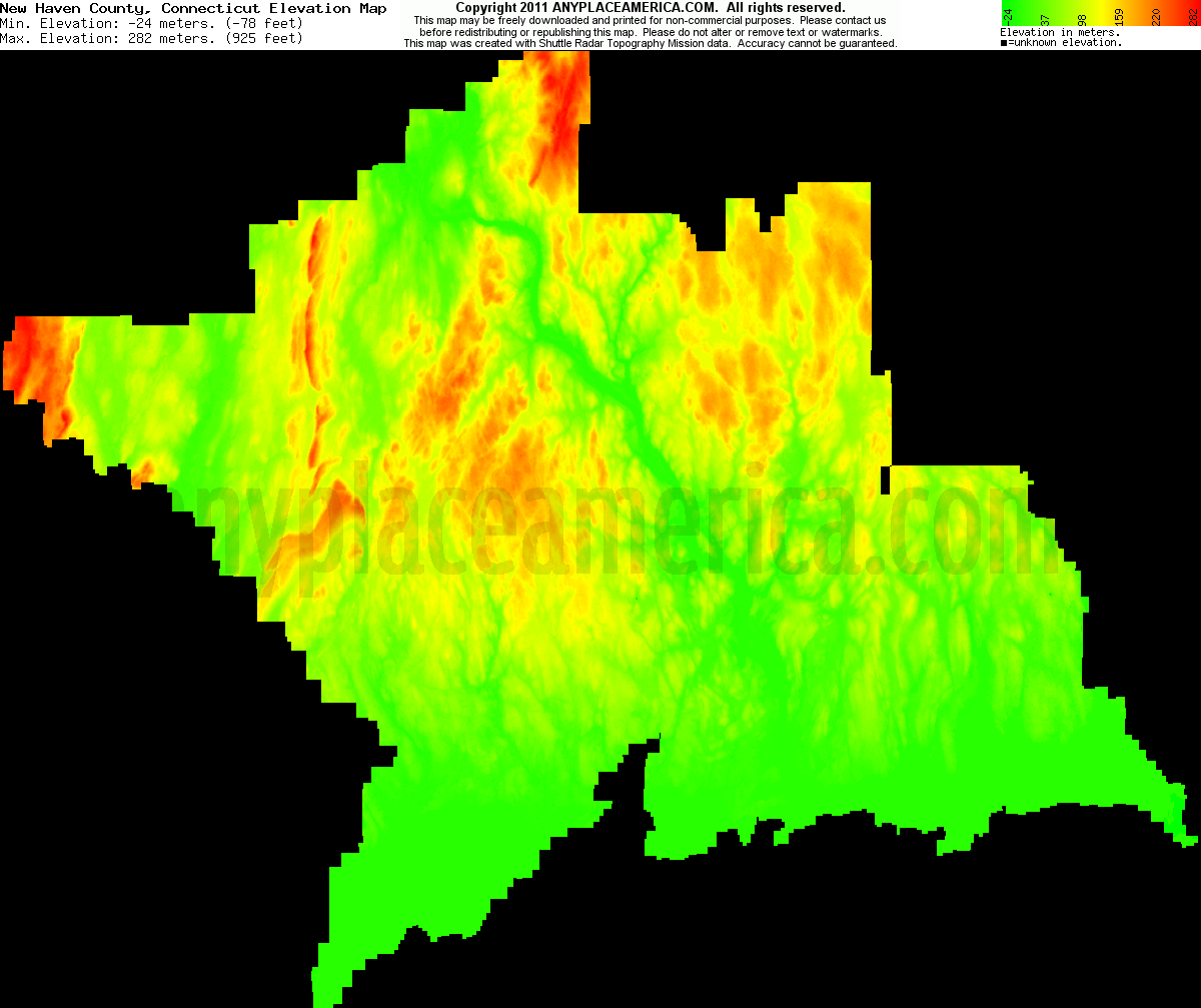 Free New Haven County, Connecticut Topo Maps & Elevations