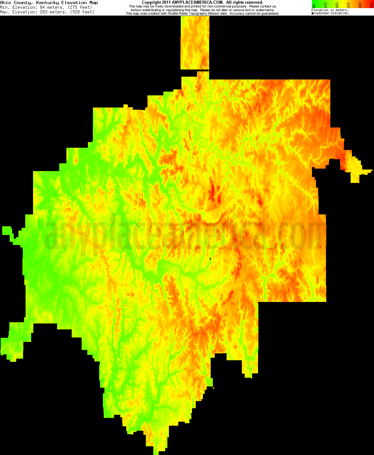Free Ohio County, Kentucky Topo Maps & Elevations