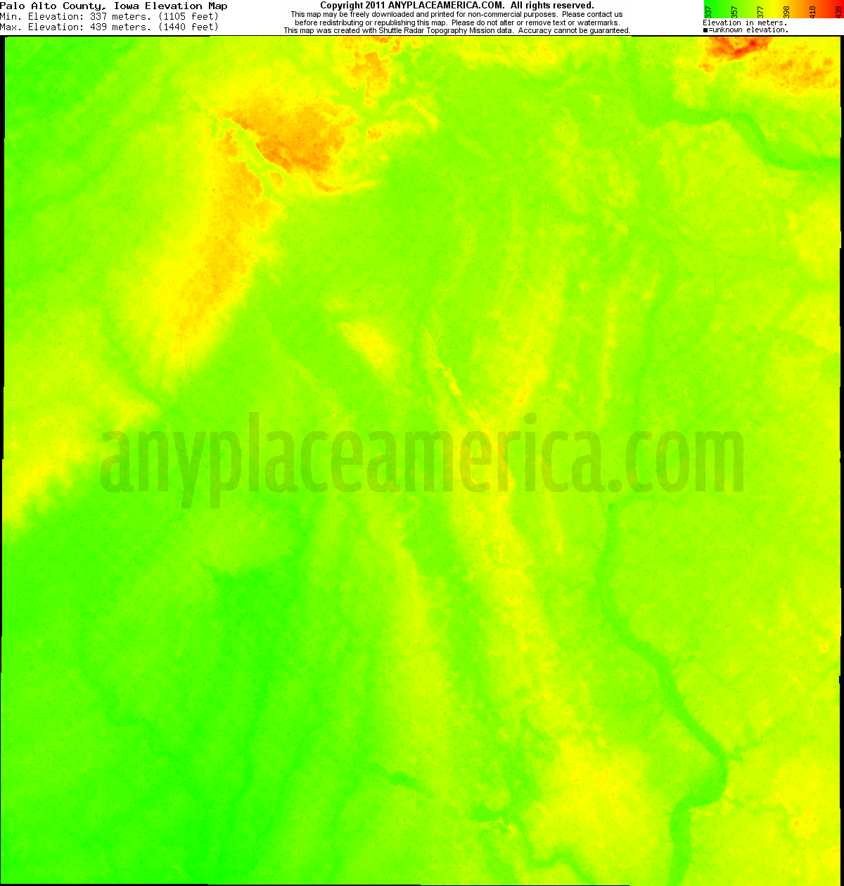 Free Palo Alto County, Iowa Topo Maps & Elevations